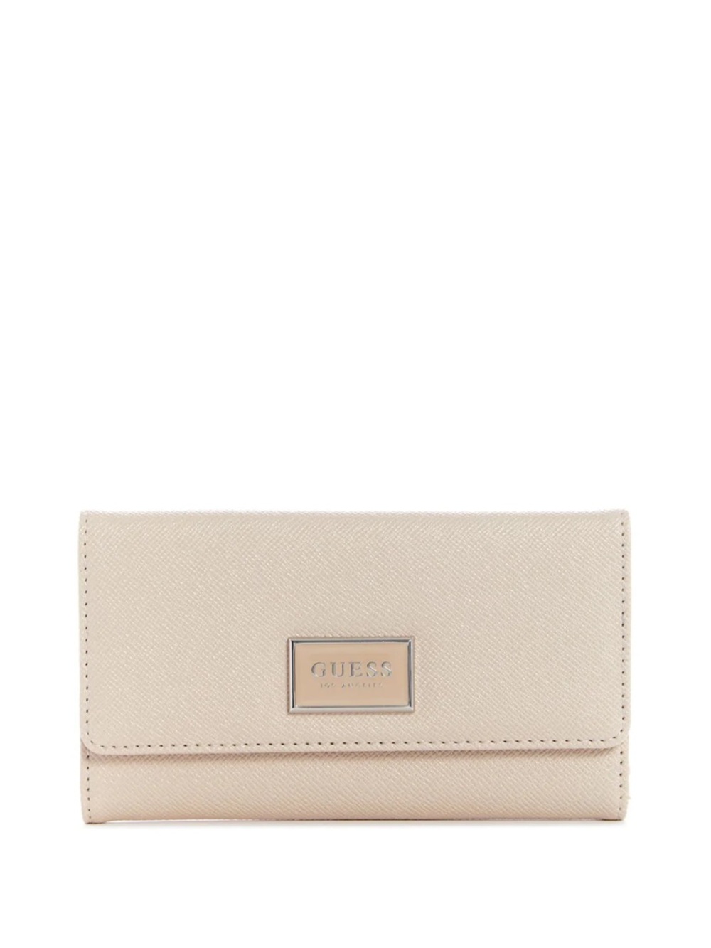 GUESS Metallic Taupe Logo Plaque Women's Wallet